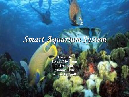Smart Aquarium System Group 6 HyungMo Kang Joel Aurelus Manny Cruz Ameer Burnett.
