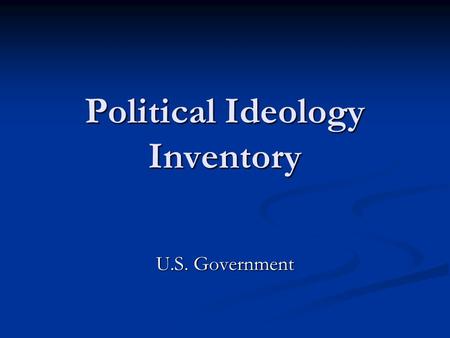 Political Ideology Inventory