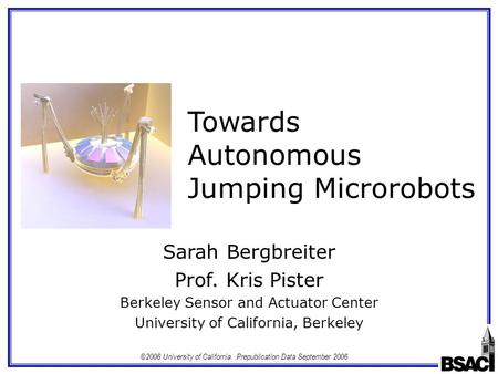 Towards Autonomous Jumping Microrobots