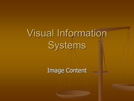 Visual Information Systems Image Content. Visual cues to recover 3-D information There are number of cues available in the visual stimulus There are number.