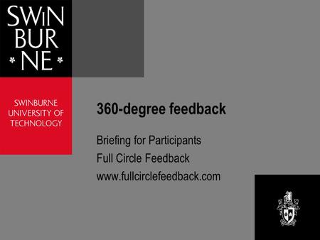 360-degree feedback Briefing for Participants Full Circle Feedback