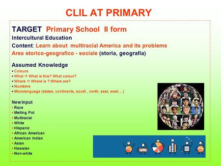 CLIL AT PRIMARY TARGET Primary School II form Intercultural Education