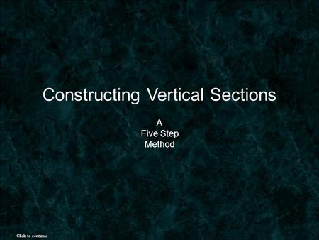 Constructing Vertical Sections