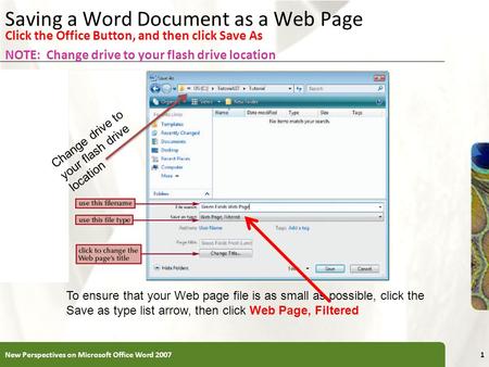 Saving a Word Document as a Web Page