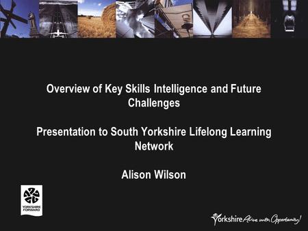 Overview of Key Skills Intelligence and Future Challenges Presentation to South Yorkshire Lifelong Learning Network Alison Wilson.