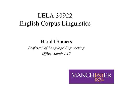 LELA English Corpus Linguistics