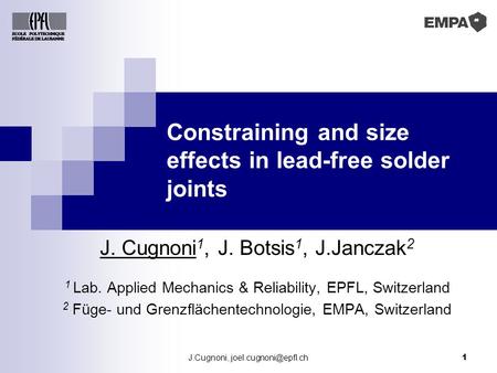 Constraining and size effects in lead-free solder joints