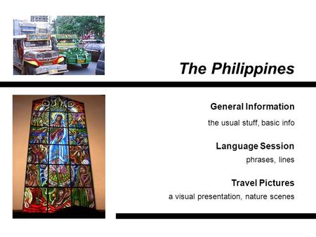 The Philippines General Information Language Session Travel Pictures