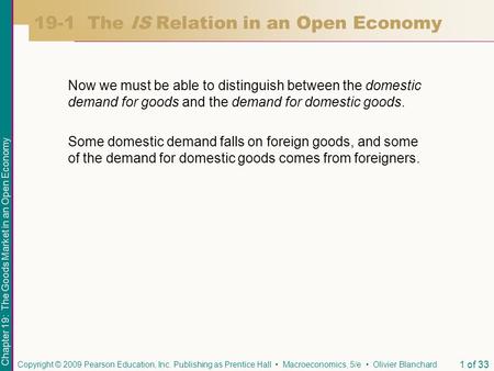 19-1 The IS Relation in an Open Economy