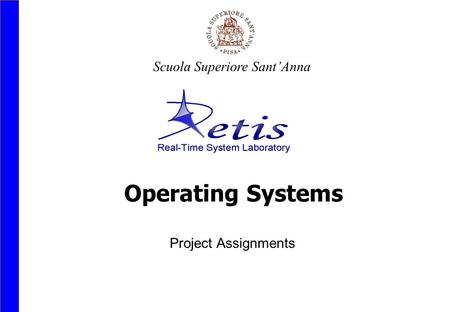 Scuola Superiore Sant’Anna Project Assignments Operating Systems.