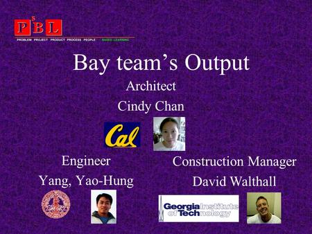 Bay team’s Output Engineer Yang, Yao-Hung Construction Manager David Walthall Architect Cindy Chan.