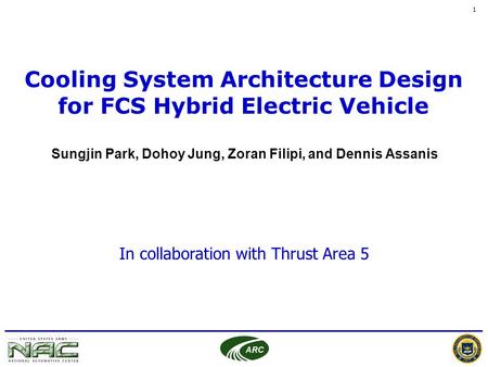 Cooling System Architecture Design for FCS Hybrid Electric Vehicle