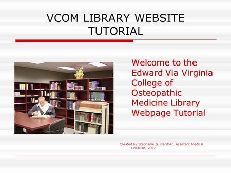 VCOM LIBRARY WEBSITE TUTORIAL