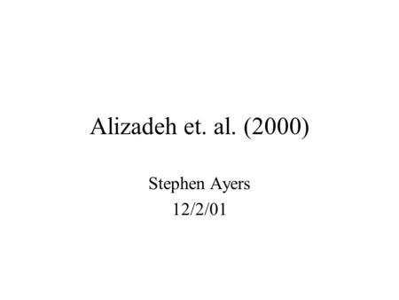 Alizadeh et. al. (2000) Stephen Ayers 12/2/01. Clustering “Clustering is finding a natural grouping in a set of data, so that samples within a cluster.