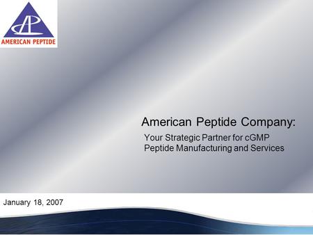 American Peptide Company: