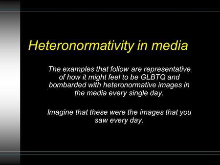 Heteronormativity in media