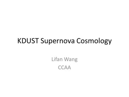 KDUST Supernova Cosmology