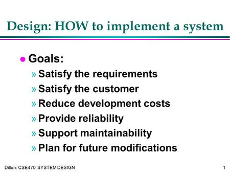 Design: HOW to implement a system