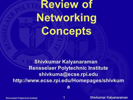 Review of Networking Concepts