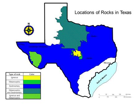 Locations of Rocks in Texas