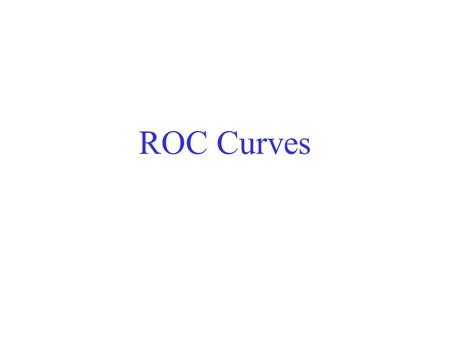 ROC Curves.