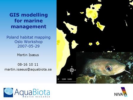 GIS modelling for marine management Poland habitat mapping Oslo Workshop 2007-05-29 Martin Isæus 08-16 10 11