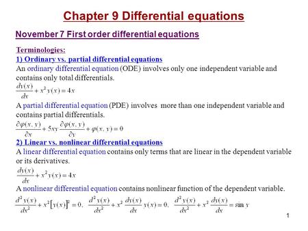 Chapter 9 Differential equations