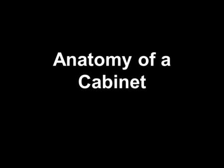 Anatomy of a Cabinet. Pick a cabinet now! A) A freestanding display space B) A counter section no longer than 48” (you may “cut” a counter to do this)