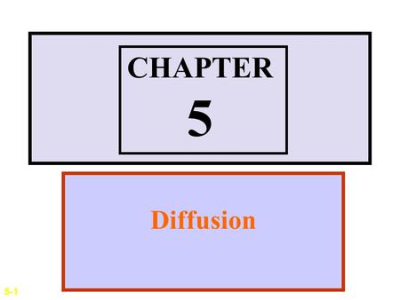 CHAPTER 5 Diffusion 5-1.