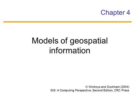 Models of geospatial information
