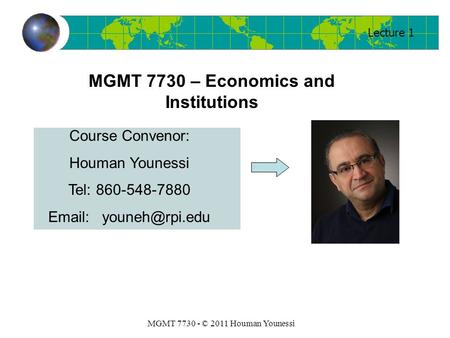 MGMT 7730 – Economics and Institutions