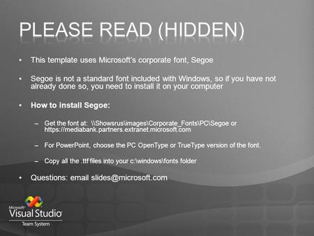 This template uses Microsoft’s corporate font, Segoe Segoe is not a standard font included with Windows, so if you have not already done so, you need to.