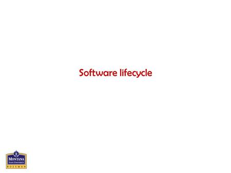 Software lifecycle. CS351 - Software Engineering (AY2004)2 Software lifecycle “student view” Design & Specification Coding Testing (optional) Hand it.