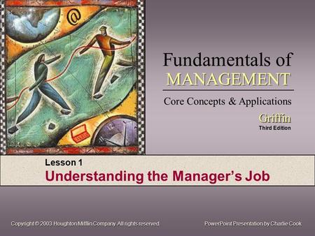 Lesson 1 Understanding the Manager’s Job