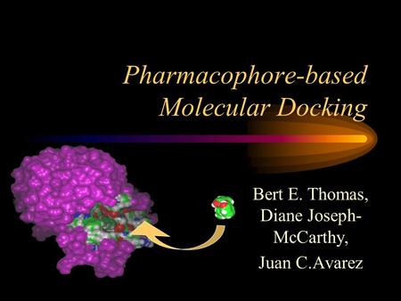 Pharmacophore-based Molecular Docking Bert E. Thomas, Diane Joseph- McCarthy, Juan C.Avarez.