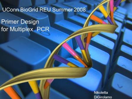 UConn BioGrid REU Summer 2008 Primer Design for Multiplex PCR Nikoletta DiGirolamo.