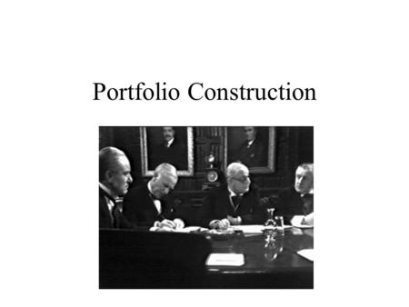 Portfolio Construction. Introduction Information analysis ignored real world issues. We now confront those issues directly, especially: –Constraints –Transactions.