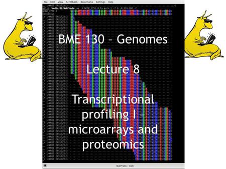 Transcriptional profiling I – microarrays and proteomics