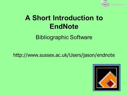 A Short Introduction to EndNote Bibliographic Software