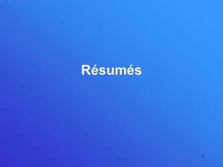 1 Résumés. 2 What is a résumé? Not just an informative document, but instead a persuasive summary of your qualifications.
