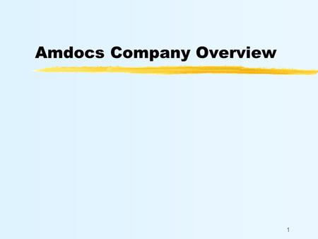 Amdocs Company Overview