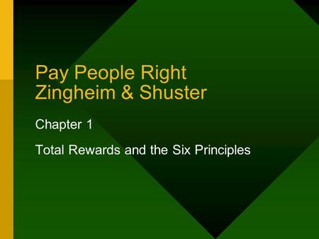 Pay People Right Zingheim & Shuster