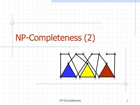 NP-Completeness (2) NP-Completeness Graphs 4/17/2017 6:25 AM x x x x x