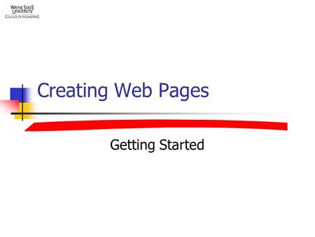 Creating Web Pages Getting Started. Overview What Web Pages Are How Web Pages are Formatted Putting Graphics on Web Pages How Web Pages are Linked Linking.