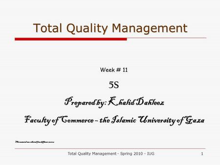 Total Quality Management