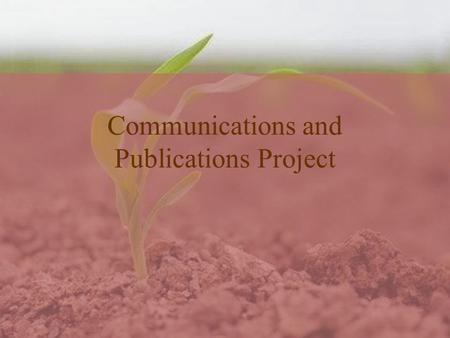 Communications and Publications Project. Background The project is supported by the Centre for Technical Cooperation (CTA) CTA has supported FANRPAN’s.