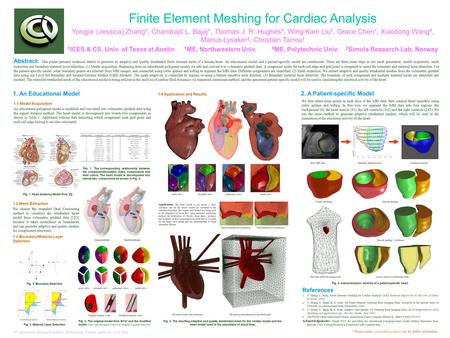 Abstract: This poster presents technical details to generate an adaptive and quality tetrahedral finite element mesh of a human heart. An educational model.