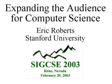 Outline The challenge of achieving diversity in computer science Some data on the scope of the problem Why is it important to promote diversity? What.