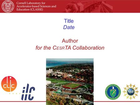 Title Date Author for the C ESR TA Collaboration.