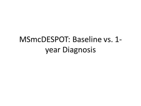 MSmcDESPOT: Baseline vs. 1- year Diagnosis. N008 Baseline SPGR.